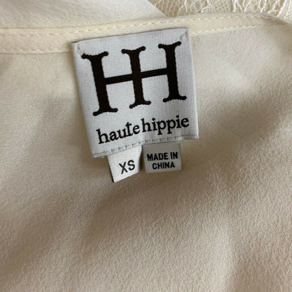 Haute Hippie Silk Lace Chiffon Wrap‎ Blouse Top - Picture 6 of 8